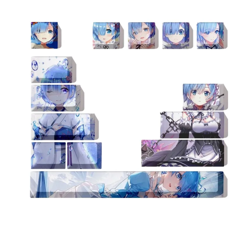 Оригинальные кейкапы Re:Zero Theme Anime для механической клавиатуры, PBT, индивидуальные, милые, для ПК, игровые аксессуары, мультяшные подарки (art.: 3920dc39fbfa0) - 3920dc39fbfa0