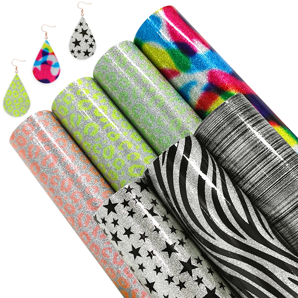 

Leopard Red Lips Pattern Smooth Glossy PU Mirror Glitter Faux Leather Fabric Sheet for Making Shoe/Bag/Clothing/DIY Accessories