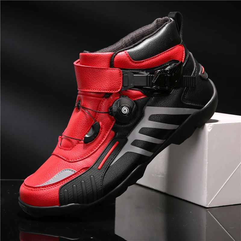 Мотоциклетные короткие ботинки дышащие мотоциклетные мужские байкерские для