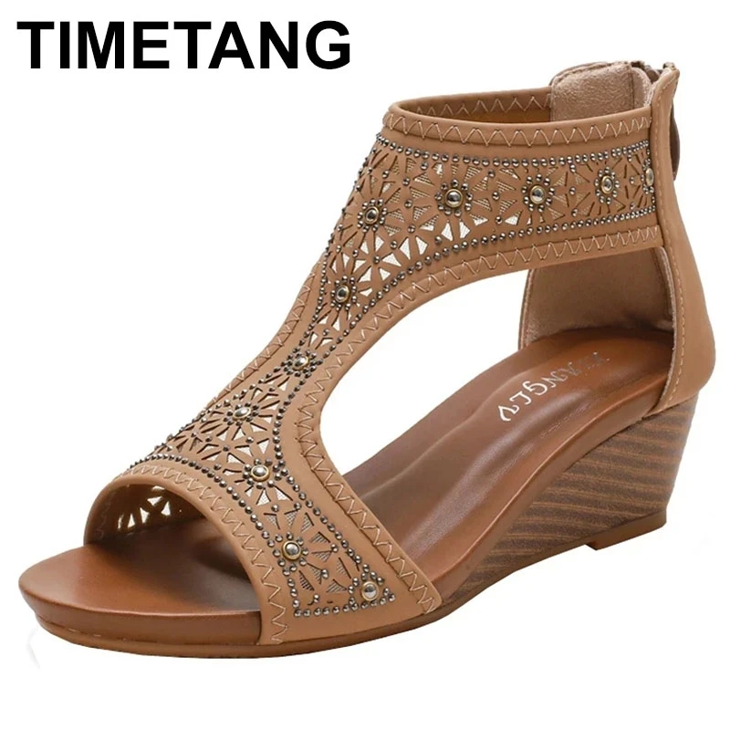 

Женские богемные сандалии на плоской подошве, с ремешком