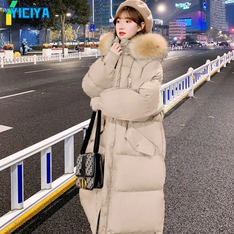 YICIYA Bomber Women Long Thicken Down Coat Parkas Windbreaker Warm Winter 2022 vintage Woman Long Sleeves Jackets Bombers Coats