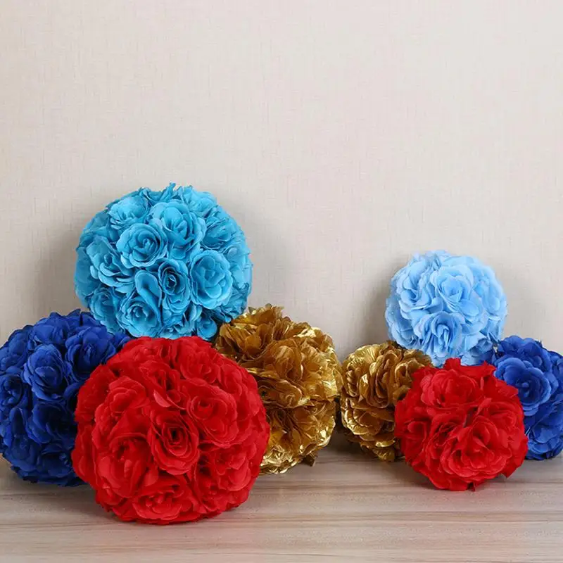 

7" Silk Rose Ball Wedding Kissing Balls Pomander Decorative Flower for Party Artificial Flower