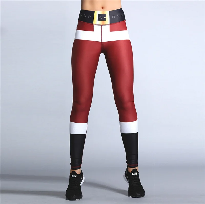 Леггинсы moulant taille haute imprimé pour femme pantalon de fitness sexy dɾntravision Noël nouveau