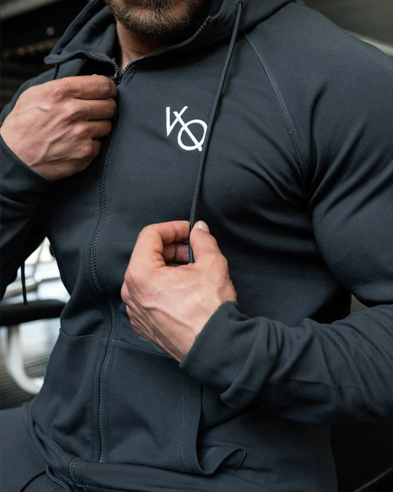 Men's Tracksuit Cotton Embroidered Cardigan Hoodie Sweatpants Two-Piece Set Joggers Gym Running Training Bodybuilding Sportswear