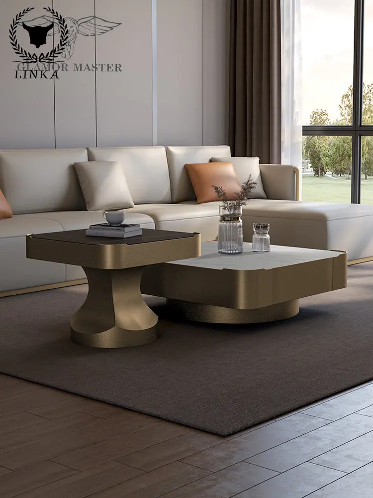 

Shaker coffee table light and luxurious combination creative modern minimalist Italian minimalism Nordic marble coffee table