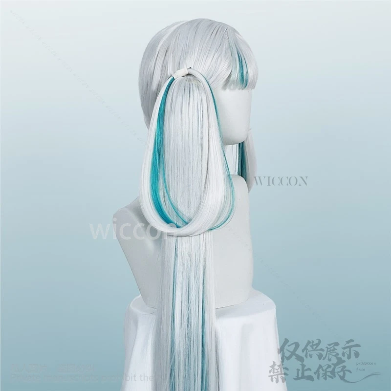 Аниме игра Wuthering Waves косплей Jinhsi Lake синий смешанный длинный парик синтетический Cos