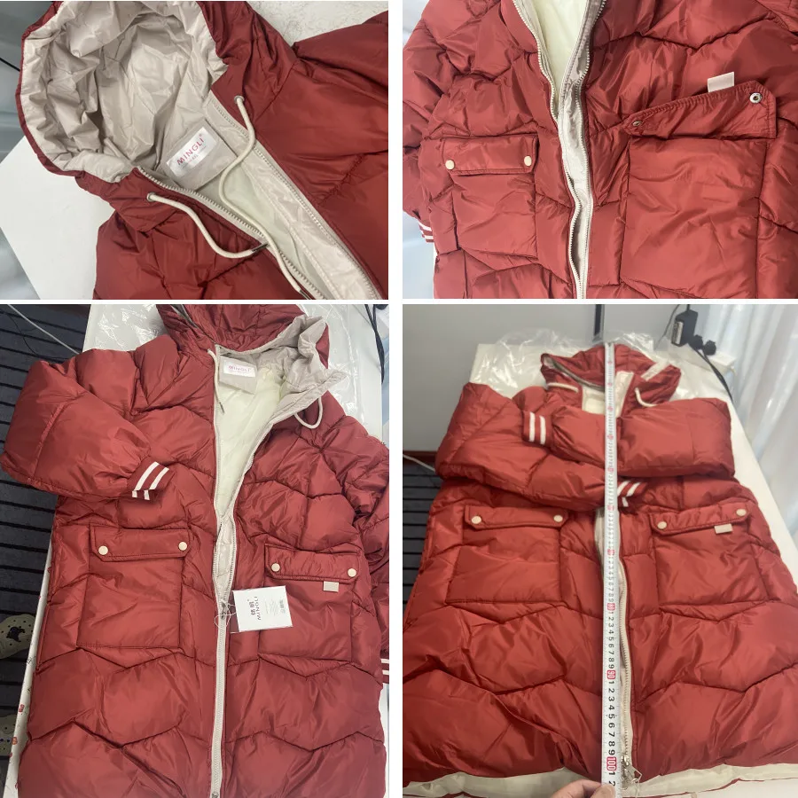 Winter Loose Hooded Warm Mid-length Coats Women Oversized 4XL Thicken Fluffy Parkas Korean Cotton Padded Jackets Basic Outwear