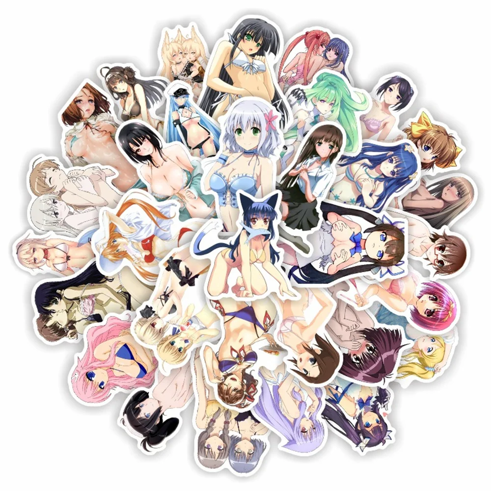 

10/30/50PCS Sexy ACGN Anime Beauty Waifu Stickers for Luggage Laptop IPad Cup Diary Journal Gift Waterproof Sticker Wholesale