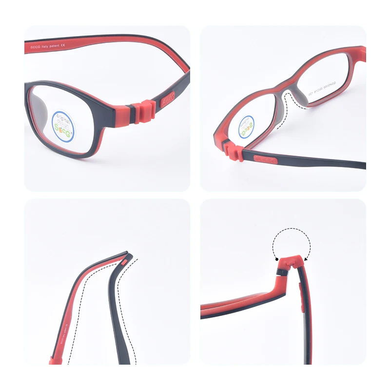 SECG ультралегкие гибкие мягкие детские очки оптические для зрения мальчиков и