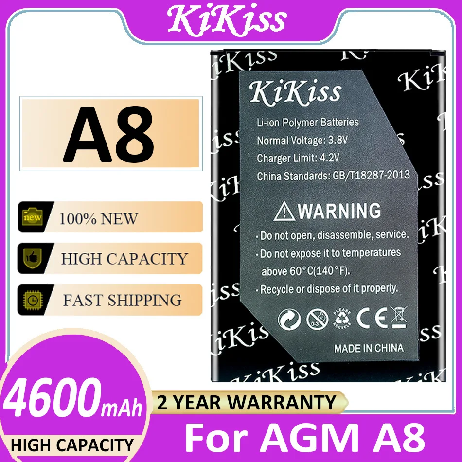 

Original 4600mAh KiKiss Battery A 8 For AGM A8 Bateria