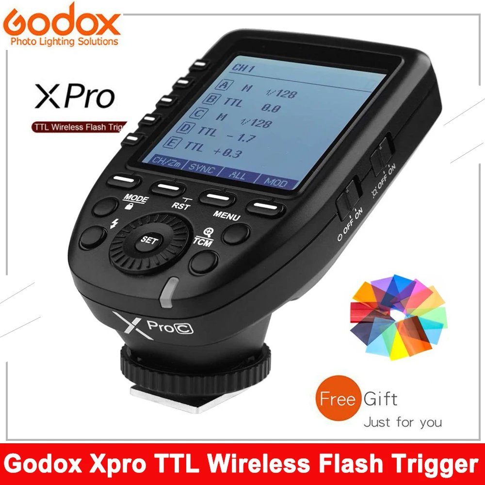 Godox Xpro TTL Wireless Flash Trigger 1/8000s HSS TTL-Convert-Manual Function Large Screen Slanted for Canon Nikon Sony Olympus