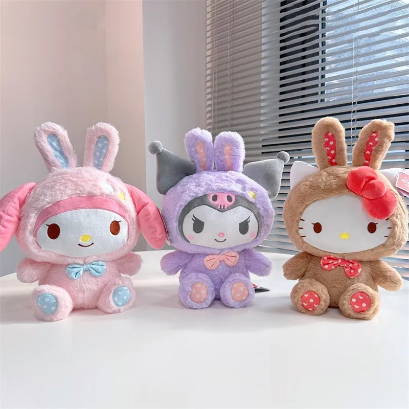 

Милая Sanrio My Melody Hello Kitty Kuromi Милая мультяшная плюшевая кукла кролик мягкие игрушки офисная Подушка украшение праздничные подарки