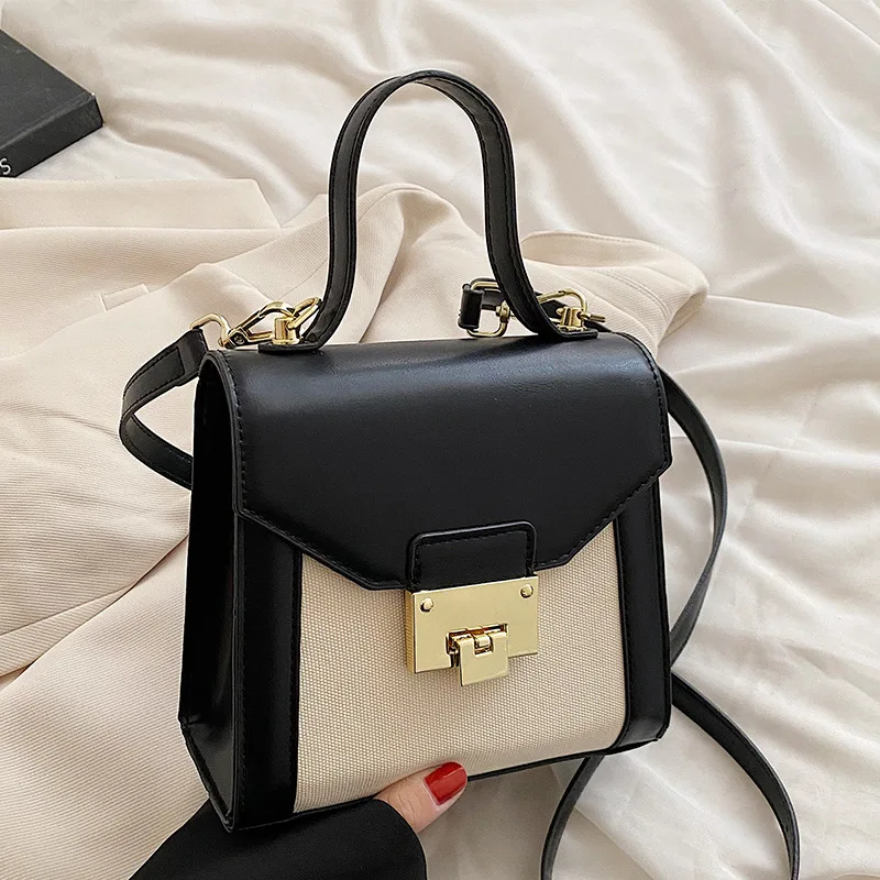 

2022 New Trendy Korean Version Contrast Color Handbag High Quality Ladies Shoulder Bag Fashion Messenger Bag Small Square Bag