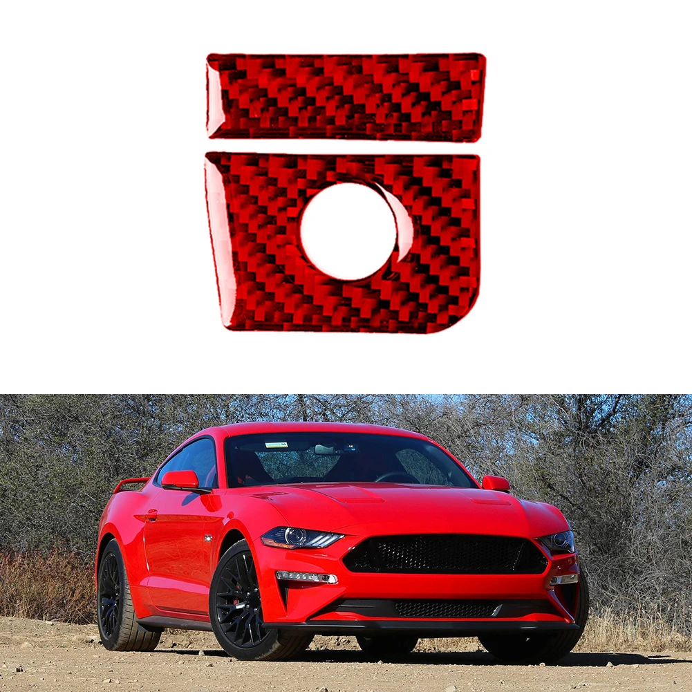 

For Ford Mustang 2015-2019 Interior Toolbox Handle Cover Trim Car Accessories Prevent Scratch Red Sticker 2 PCS