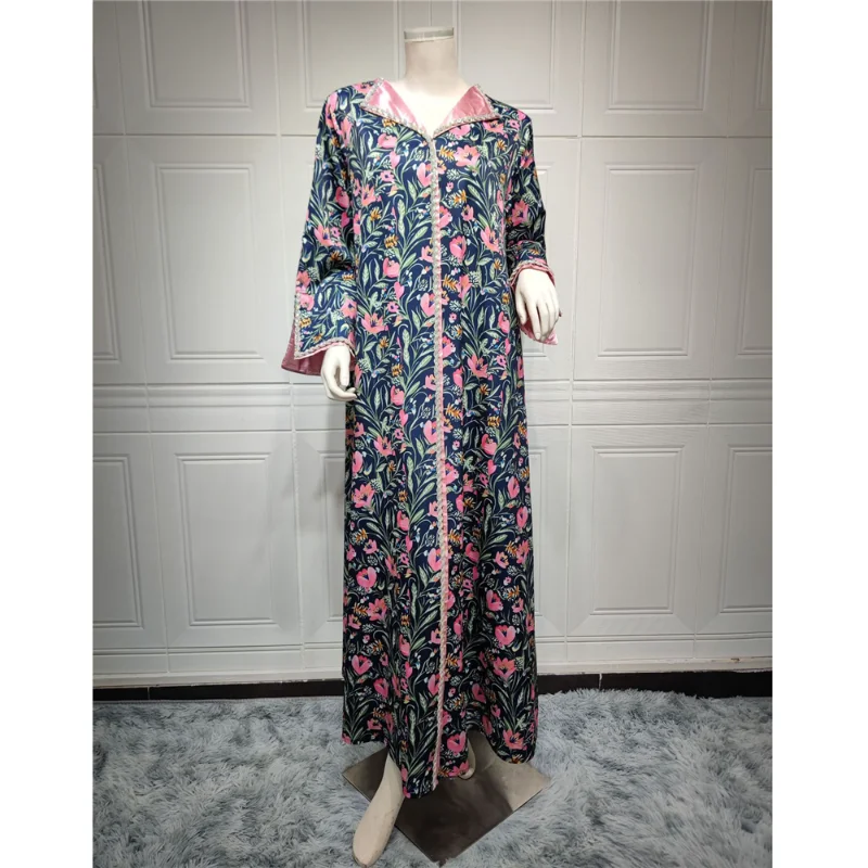 Eid Mubarak Diamonds Abaya Dubai Turkey Muslim Hijab Dress Abayas for Women Dresses Jalabiya Islamic Caftan Moroccan Kaftan Gown