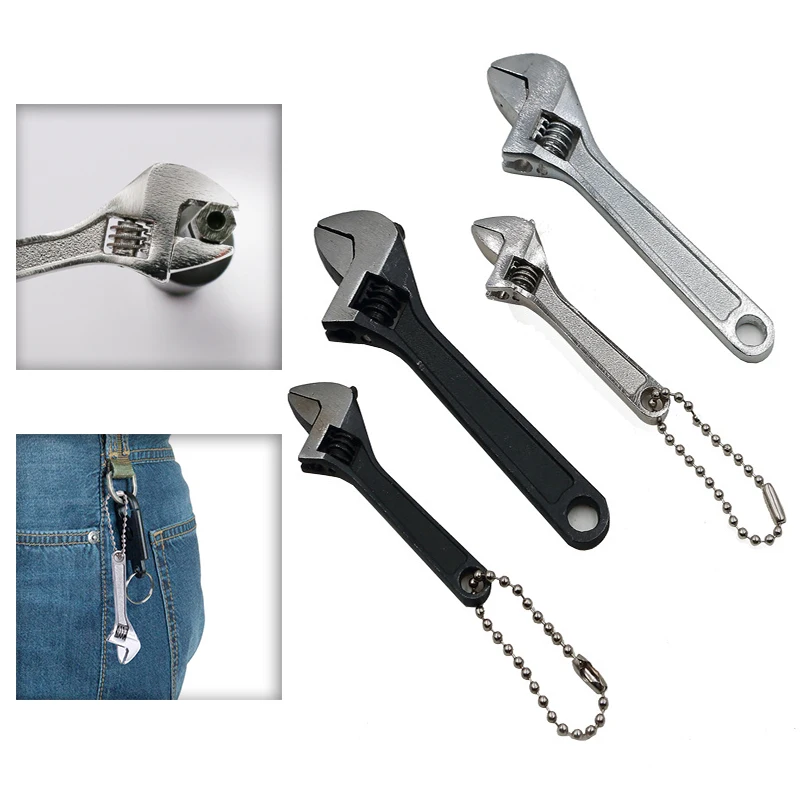 1Pc Steel 2.5 Inch 4 Inch Monkey Wrench Mini Open-end Wrench Mini Tool Shifting Spanner Mini Tool Adjustable Wrench