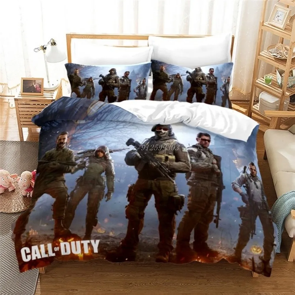 

3D Game Call of Duty Printed Comforter Cover with Pillowcases Set Twin Full Queen King Size Bedding Set Bed Linens Home Textile