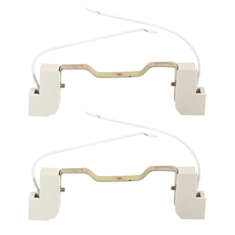 

2X R7S Bulb Socket Lamp Holder Connector Metal Ceramics Handle For Flood Light, 118Mm