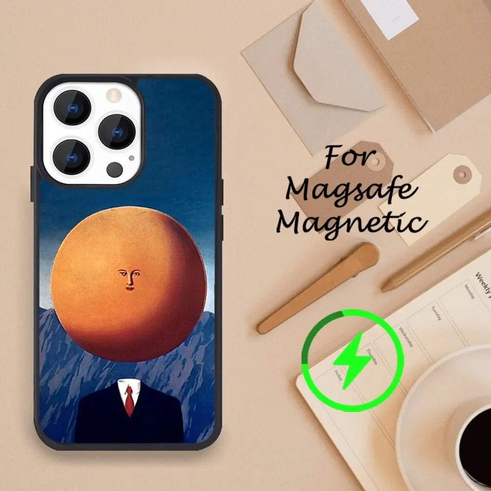 Магнитный чехол R-Rene Magritte для iPhone 11 12 13 14 15 Pro Max Plus Mini X Magsafe