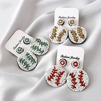 take me out to the ballgamebeaded baseball earrings seedbead designs sports southern sportswear jewelry for cheer leader ball