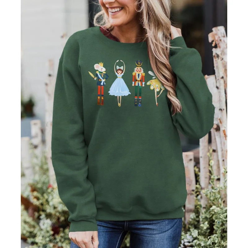 Рождественский женский Щелкунчик спортивная повседневная рубашка новая мода