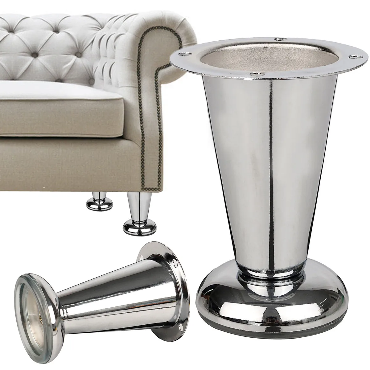 

1 шт., 4 дюйма, металлические хромированные конусы