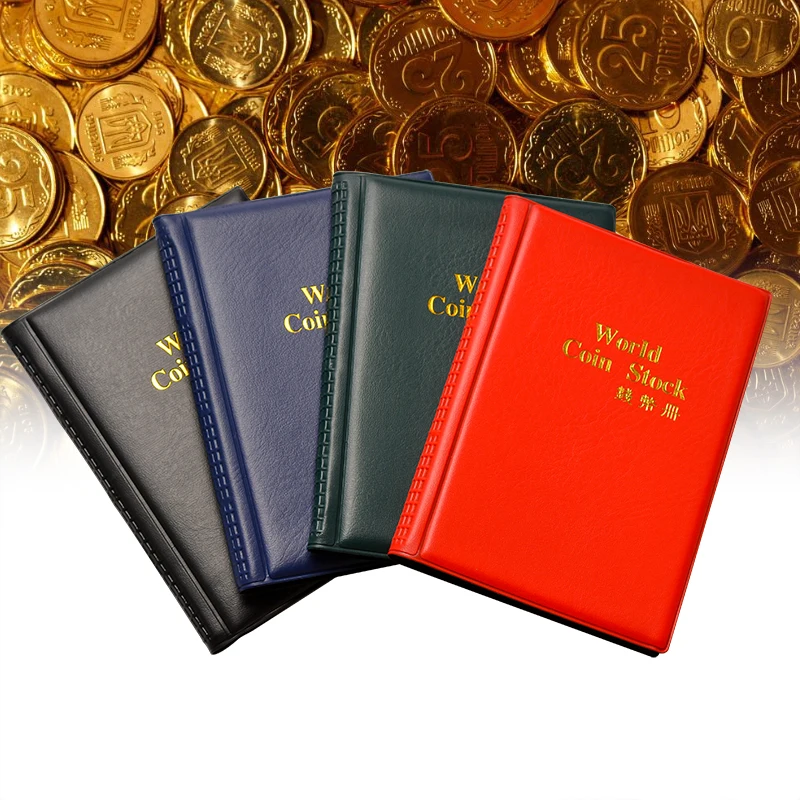 

Коллекционный Альбом для монет с 120 карманами, кожаный держатель для монет, сумка для хранения, органайзер для монет, карманная папка, сувени...