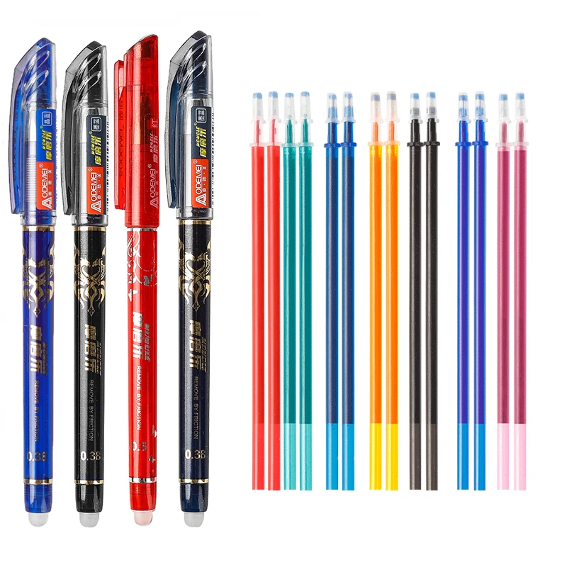 

20+2pcs/Set Colored Erasable Gel Pens Washable Handle Refill Rods For School Stationery Ballpoint Pen Writing Supplies