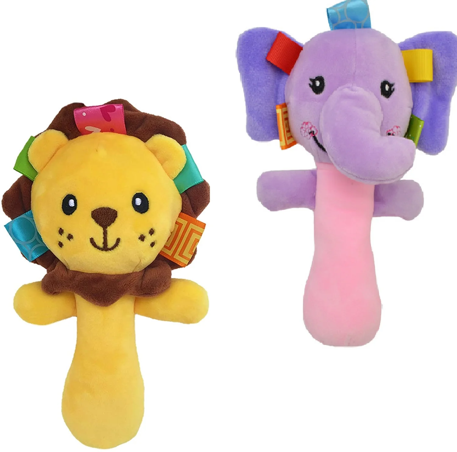 Мягкие плюшевые погремушки в форме животных