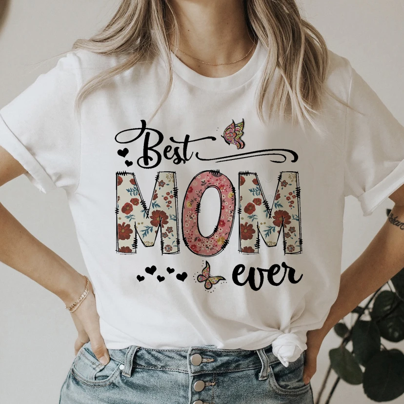 

Модная и забавная женская футболка в стиле Харадзюку, Повседневная Милая обычная одежда с коротким рукавом для матери, Женская мультяшная ф...