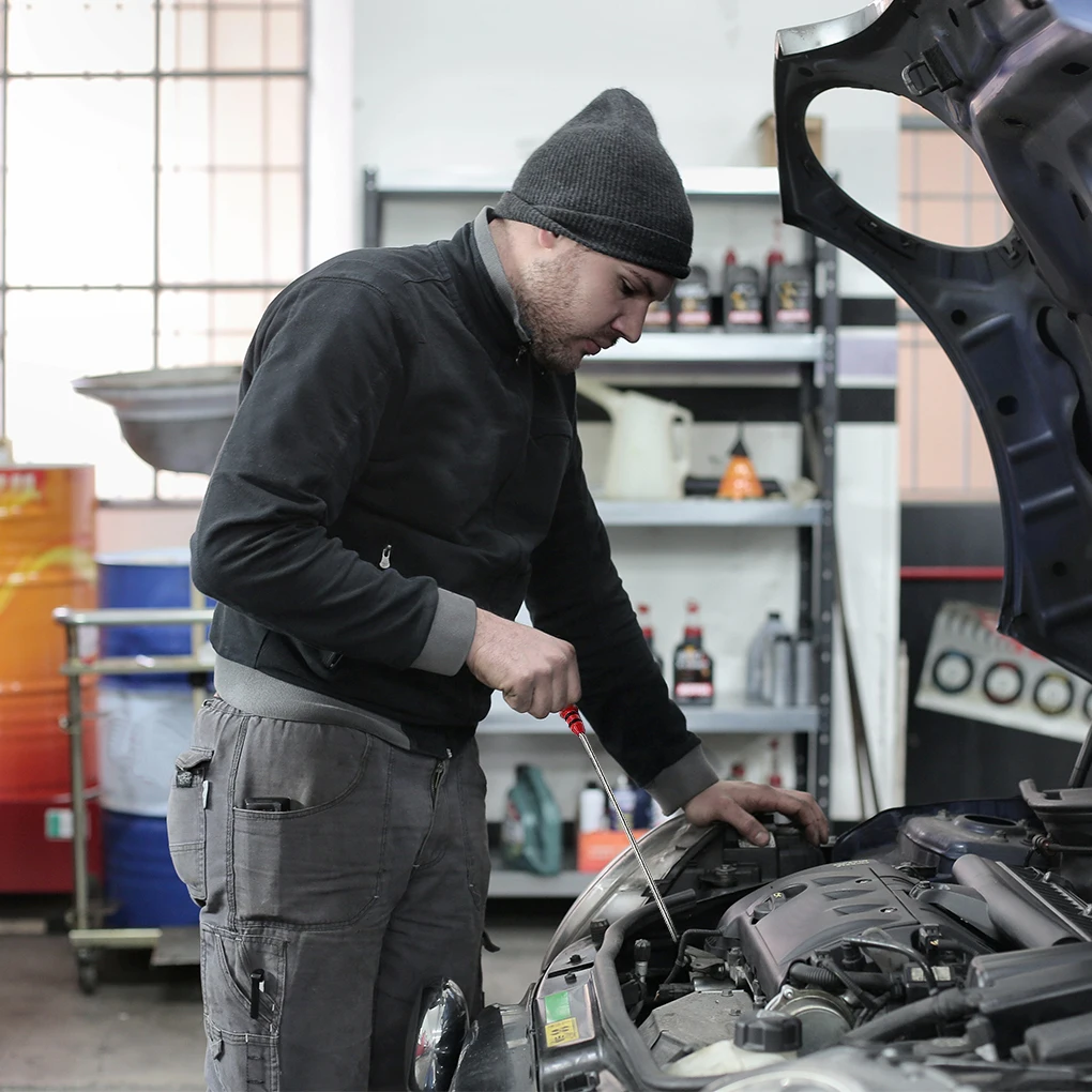 

Engine Oil Dipstick with Handle Steel Level Meter Flexible Portable Checking Tool 11437509784 Automotive Accessory