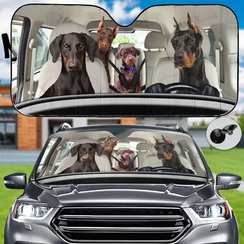 

Doberman Car Sunshade, Doberman Lover, Doberman Sun Shade, Doberman Car Windshield, Doberman Gifts, Dog Car Accessories, Car Aut