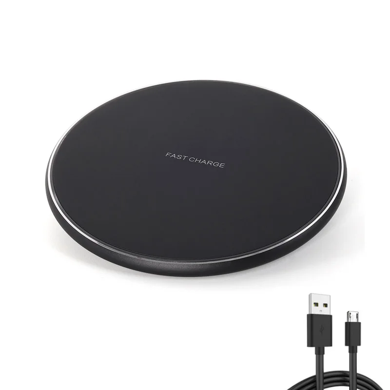

15w QI Wireless Fast Charger Ultra-Thin Metal Pad Wireless Fast Charger 12v/2a 9v/2a 5v/2a 15w/10w/7.5w Iphone Wireless Charger