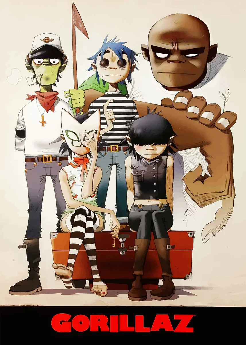 

Музыкальный постер Gorillaz на холсте