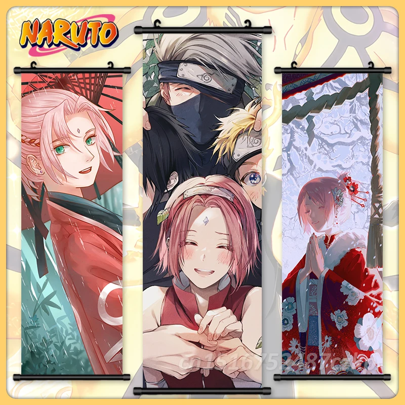 

Naruto Wall Art Japan Anime Canvas Pictures Haruno Sakura Modern Painting Print Uchiha Sasuke Poster Hanging Scrolls Home Decor