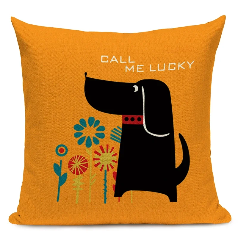 

Чехол для подушки с принтом бультерьера и таксы F&G