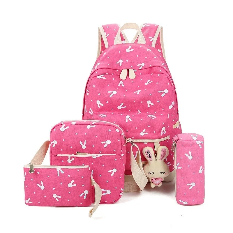 

New School Bags for Teenagers Girls Schoolbag Large Capacity Ladies Printing School Backpack Set Rucksack Bagpack Cute Book Bags