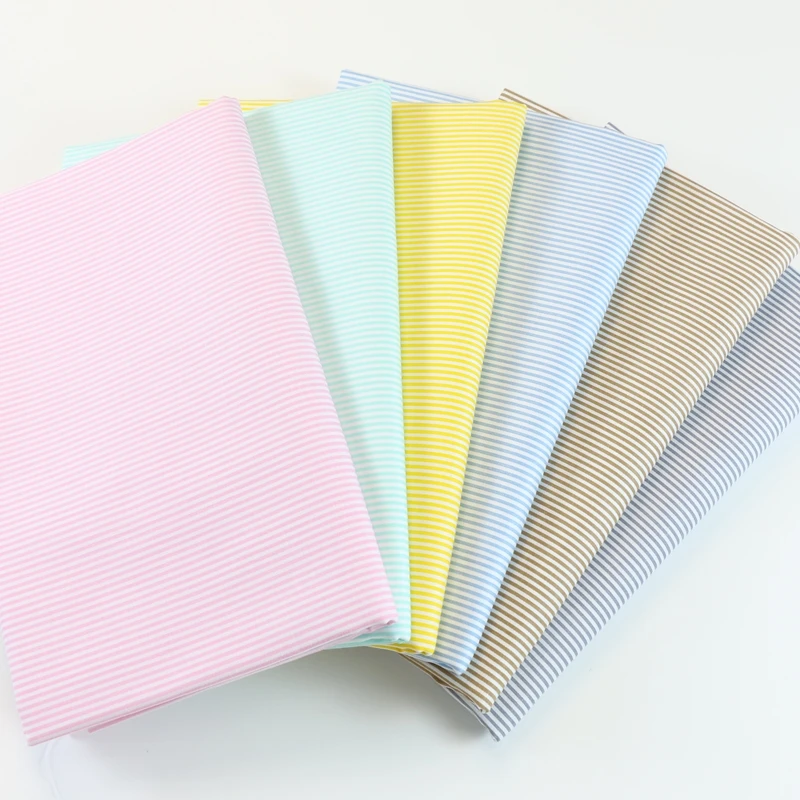 Красочная полосатая саржевая ткань из чистого хлопка для шитья своими руками