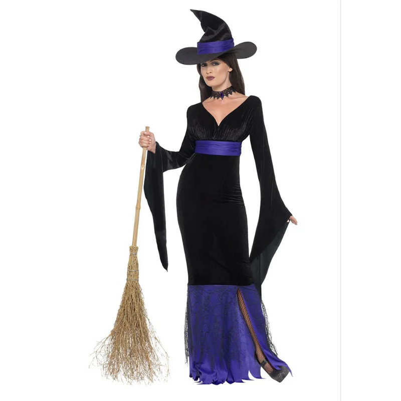 

Halloween Carnival Party Witch Costumes Role Play Games Adult Women Fantasia Witch Dress Up Uniform Plus Size