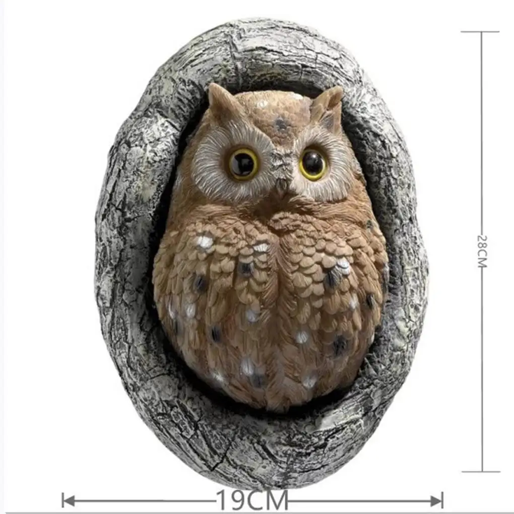 

Garden Owl Statue Simulation Tree Sculptures Hanging Ornament Figurine