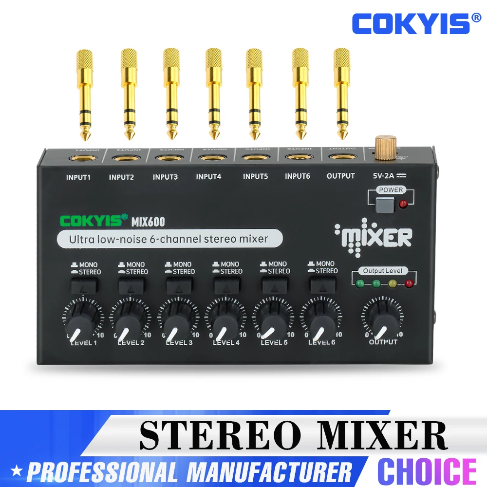 

6-канальный сверхнизкий уровень шума, стерео линейный миксер, мини-профессиональный звуковой микшер источник питания DC5V, простой в эксплуатации, миксер Audios