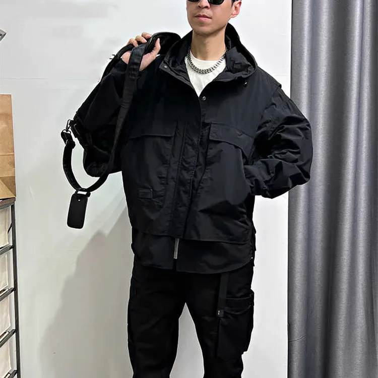 Весенне-осенние искусственные двухсекционные пальто для мужчин популярное