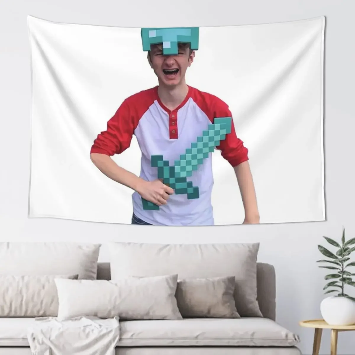 Tommyinnit забавный кожаный гобелен настенный милые вещи для комнаты эстетический