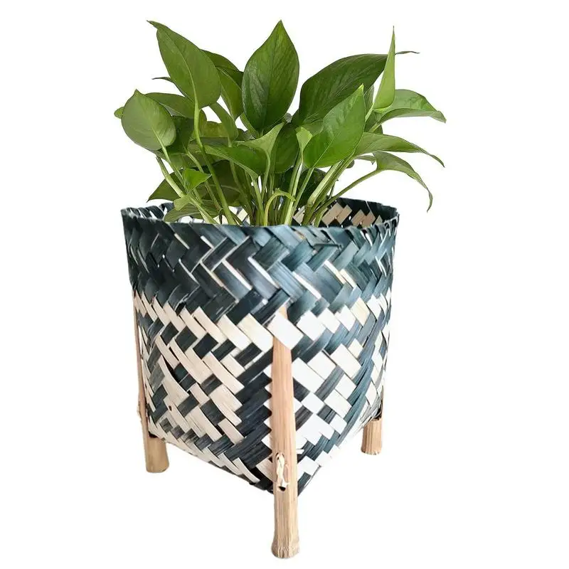 

Бамбуковый цветочный горшок ручной работы, плантатор, корзина для белья, фотоальбом для хранения, макраме, контейнер для растений, украшение для сада