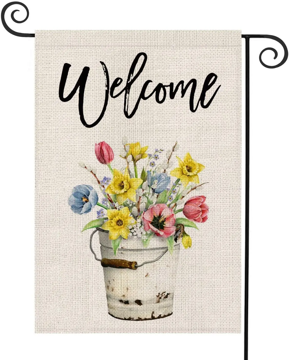 

Welcome Garden Flag 12x18 Inches Spring Garden Flag Summer Floral Flag Vertical Double Sided Outdoor Yard Flag Porch Flag
