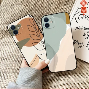 abstract art flowers phone case for funda iphone 13 12 11 pro max mini x xr xs max se 2020 6 6s 7 8 plus coque celular free global shipping