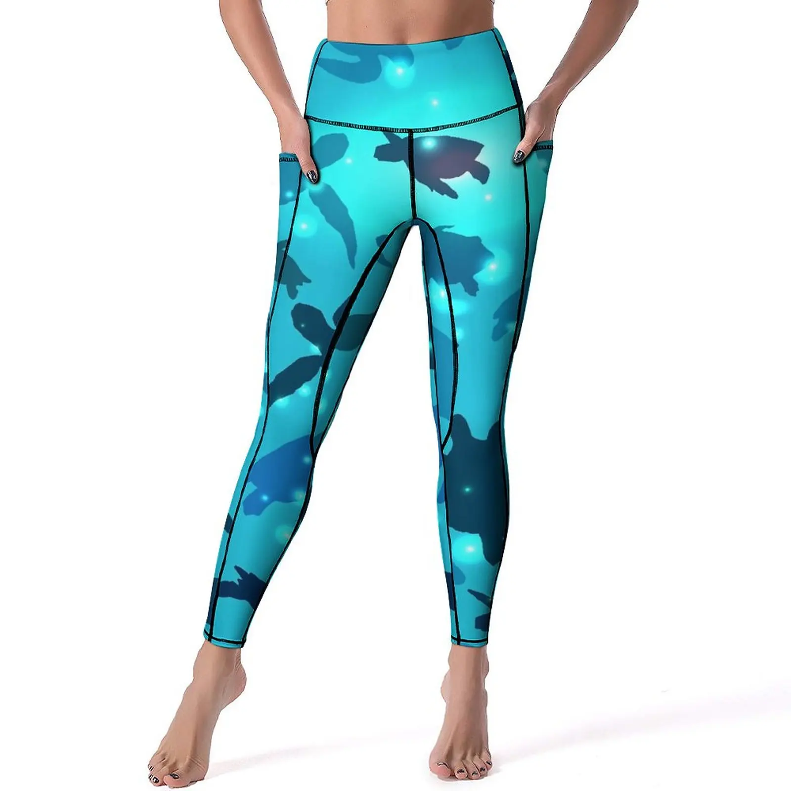 

Sea Turtle Yoga Pants Lady Swimming Turtles Leggings Push Up Sweet Yoga Legging Quick-Dry Printed Workout Sports Tights