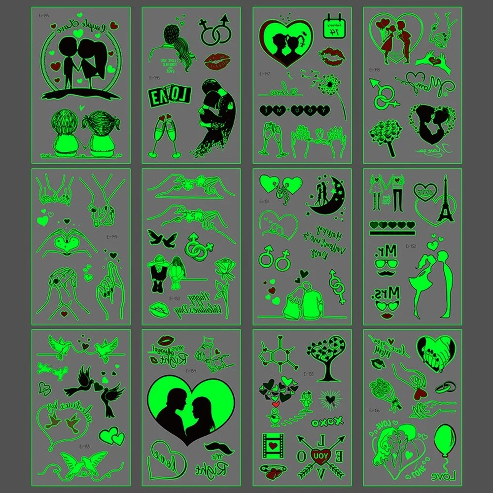 Светящийся музыкальный фестиваль детские наклейки-татуировки Мультяшные