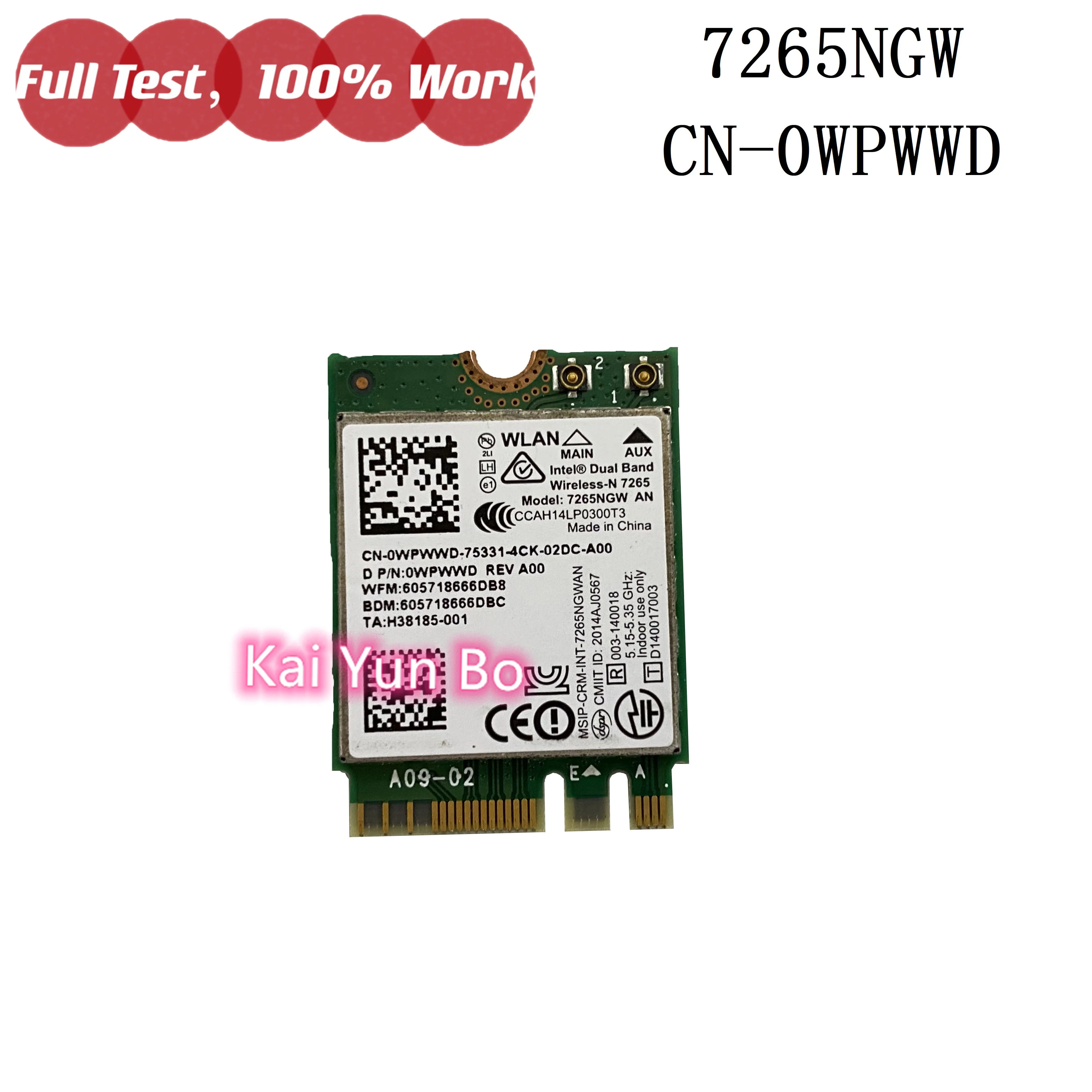 

Ноутбук Dell Vostro 5480 V5480 Intel Wireless-N 7265NGW AN NGFF M.2 Bluetooth WLAN WiFi Card BT4.0 0WPWWD CN-0WPWWD