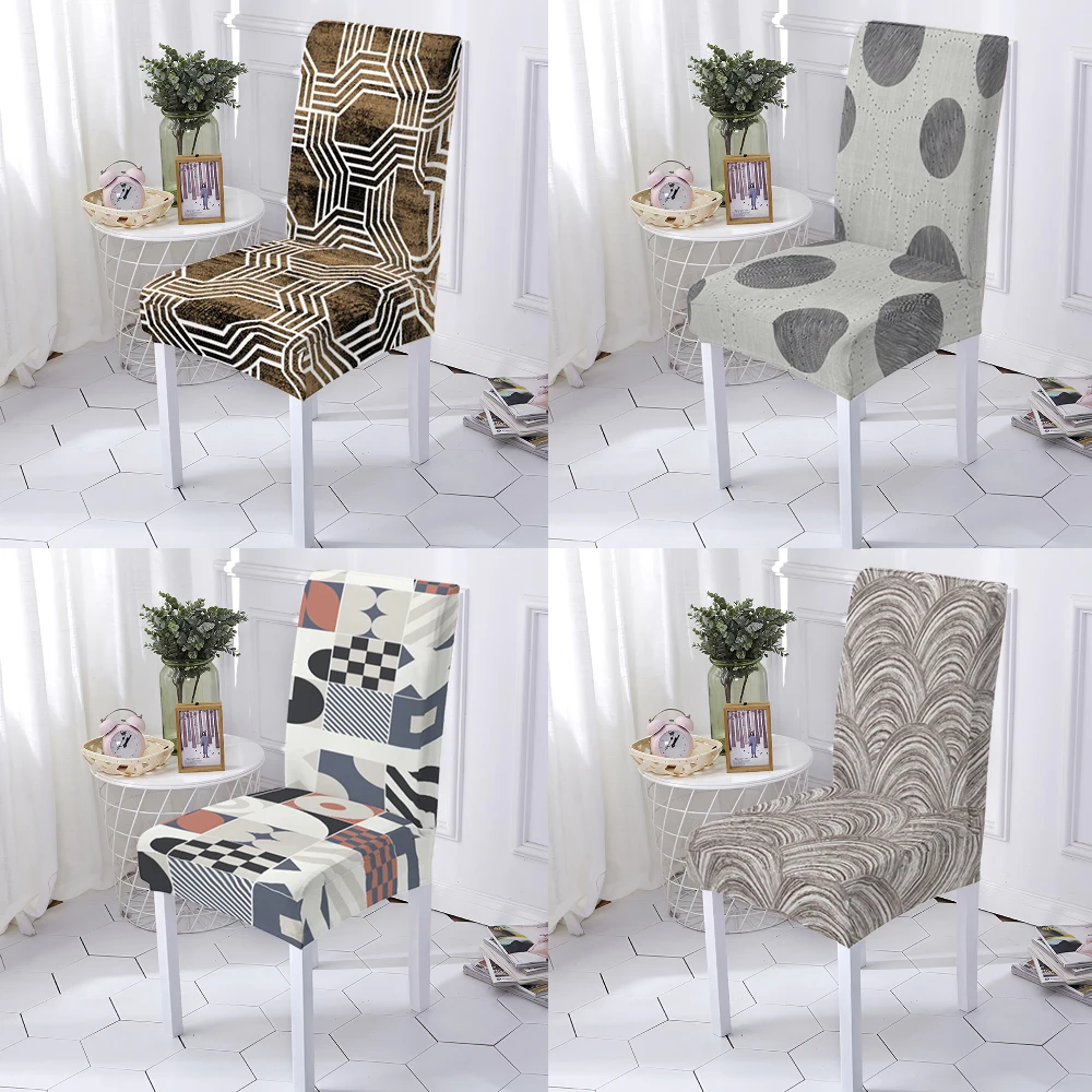 

Geometric Plants Protector Chair Cover Decoration Washable Print Seat Case Multifunctional Universal Printed Party Printing